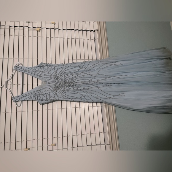 Beautiful sequin dress in light blue. Mermaid style worn once. - Picture 4 of 5